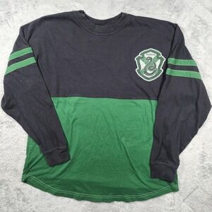 Harry Potter Slytherin Shirt Mens Medium Green Long Sleeve Universal Studios